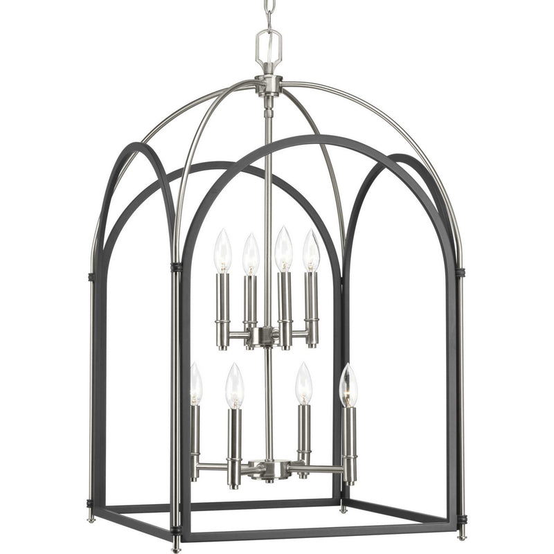 Progress Lighting P500040-143 Eight Light Foyer Pendant, Graphite