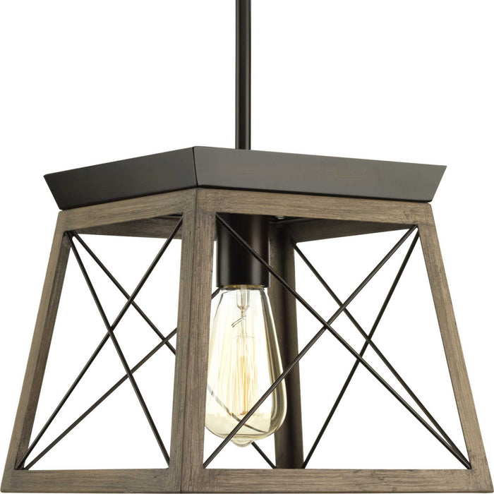 Progress Lighting P500041-020 One Light Pendant, Antique Bronze