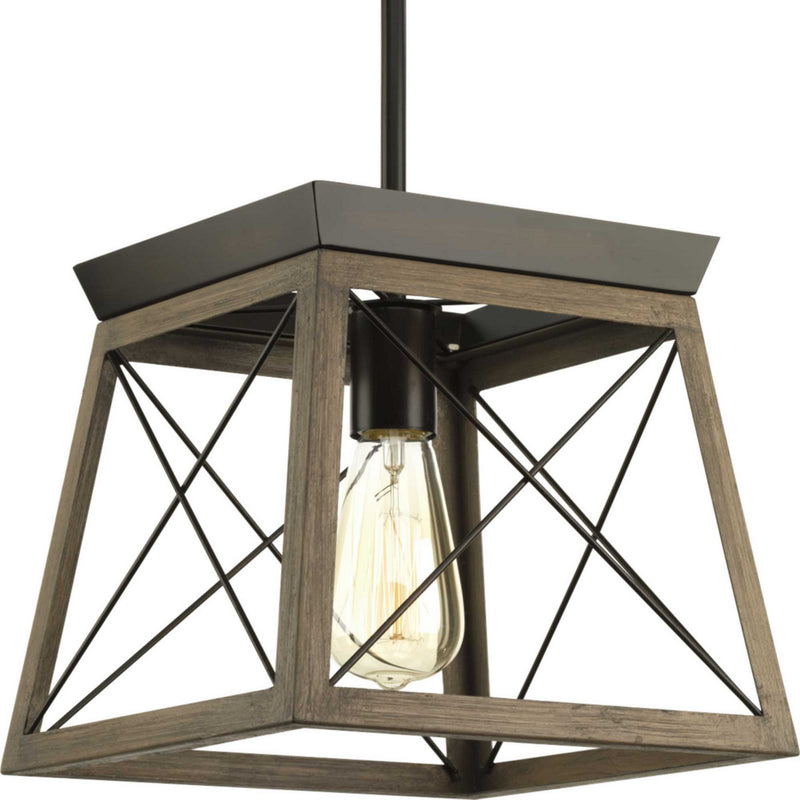 Progress Lighting P500041-020 One Light Pendant, Antique Bronze