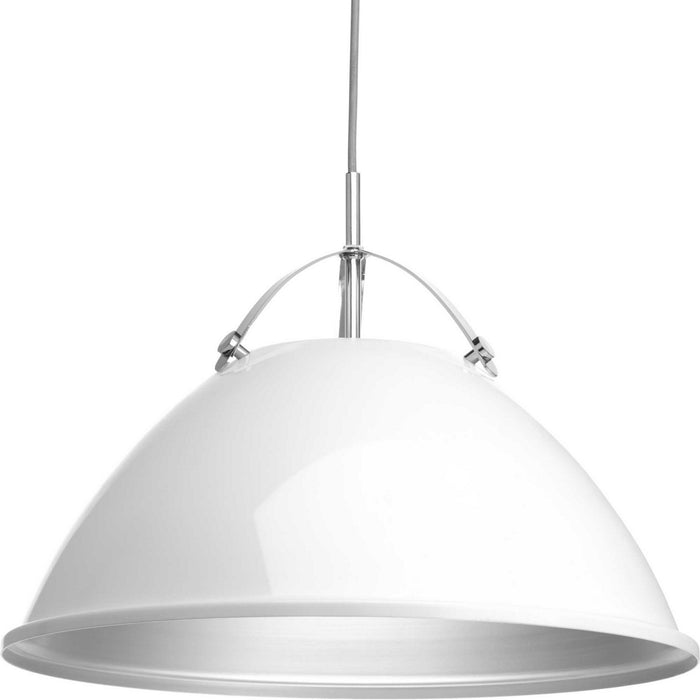 Progress Lighting P500053-030 One Light Pendant, White
