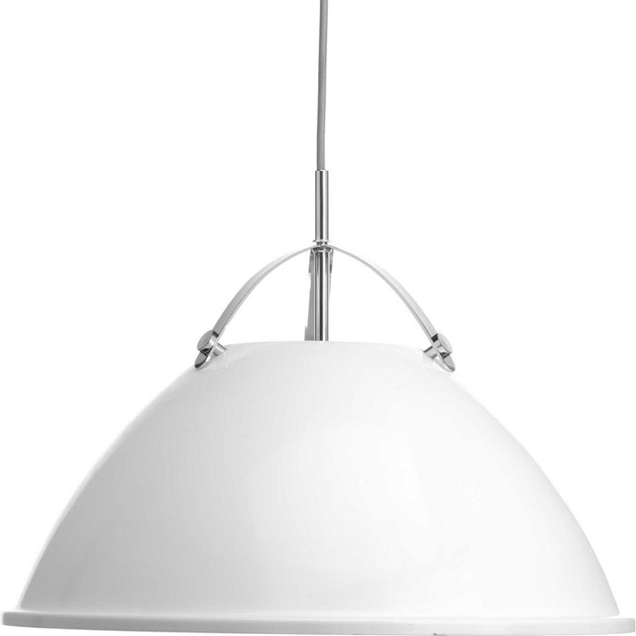 Progress Lighting P500053-030 One Light Pendant, White