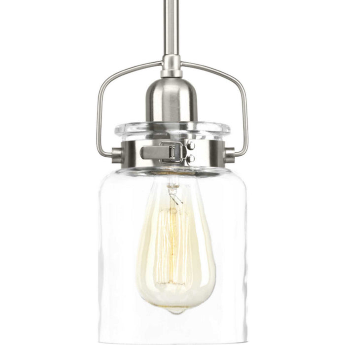 Progress Lighting P500055-009 One Light Mini Pendant, Brushed Nickel