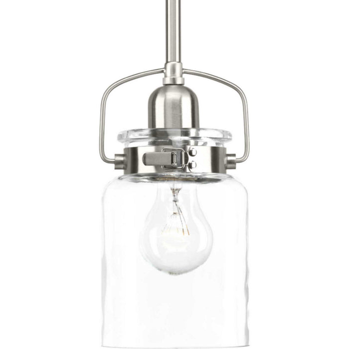 Progress Lighting P500055-009 One Light Mini Pendant, Brushed Nickel
