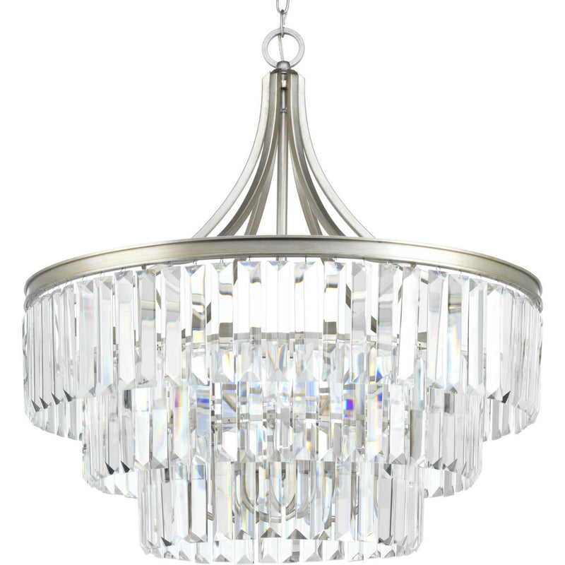 Progress Lighting P5346-134 Six Light Pendant, Silver Ridge