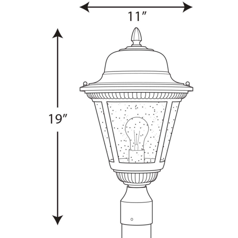 Progress Lighting P5458-20 One Light Post Lantern, Antique Bronze