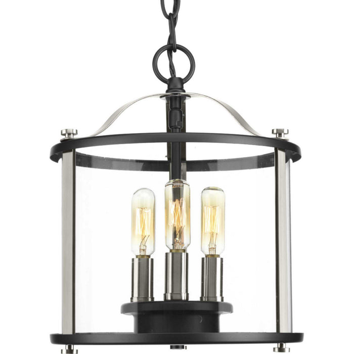 Progress Lighting P550011-031 Three Light Semi-Flush convertible, Black