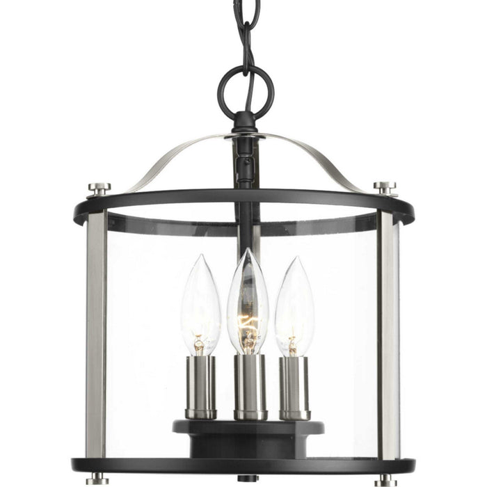Progress Lighting P550011-031 Three Light Semi-Flush convertible, Black