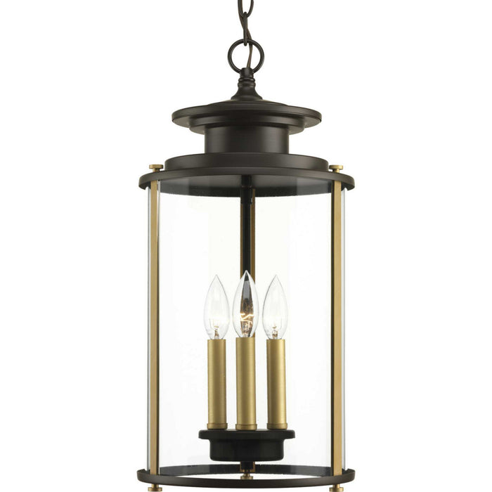 Progress Lighting P550012-020 Three Light Hanging Lantern, Antique Bronze