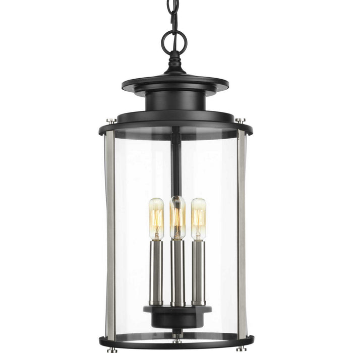 Progress Lighting P550012-031 Three Light Hanging Lantern, Black