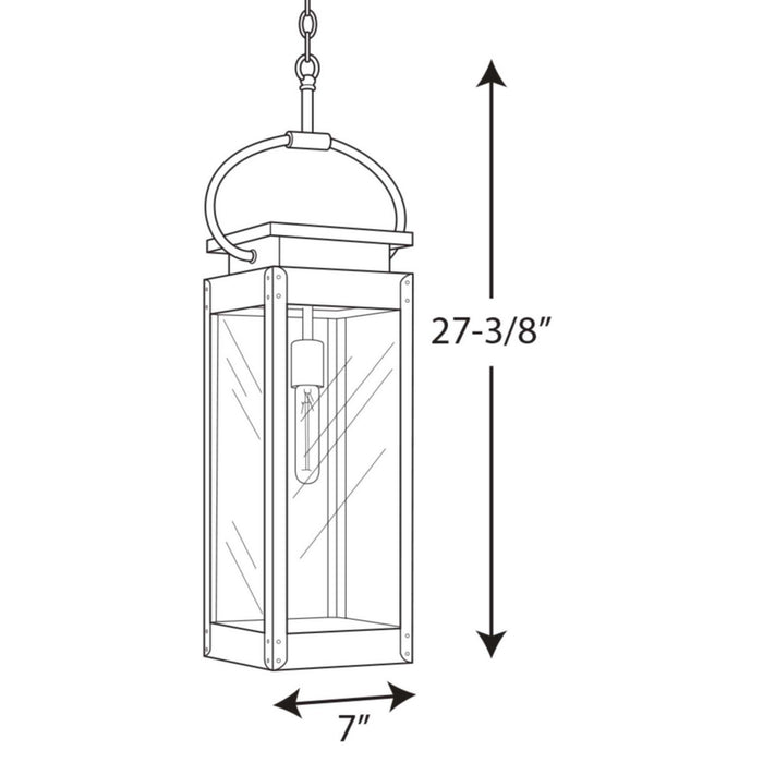 Progress Lighting P550018-135 One Light Hanging Lantern, Stainless Steel