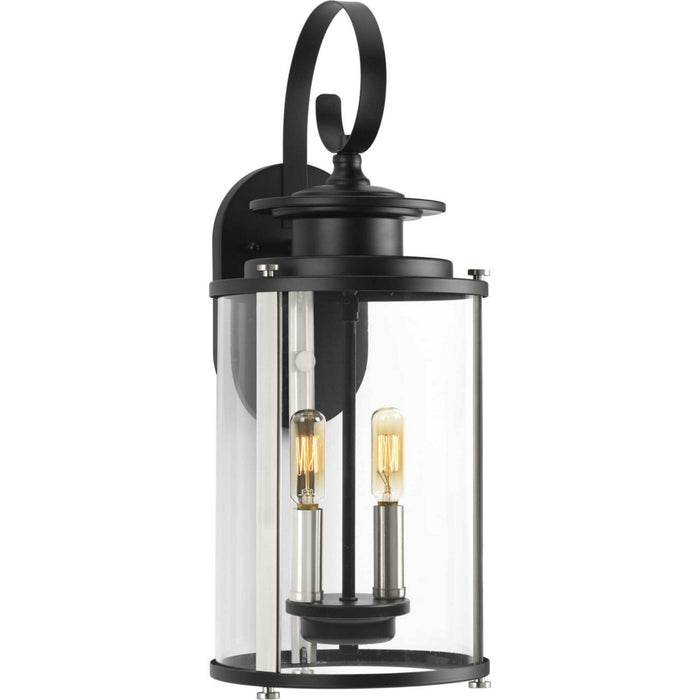 Progress Lighting P560037-031 Two Light Wall Lantern, Black