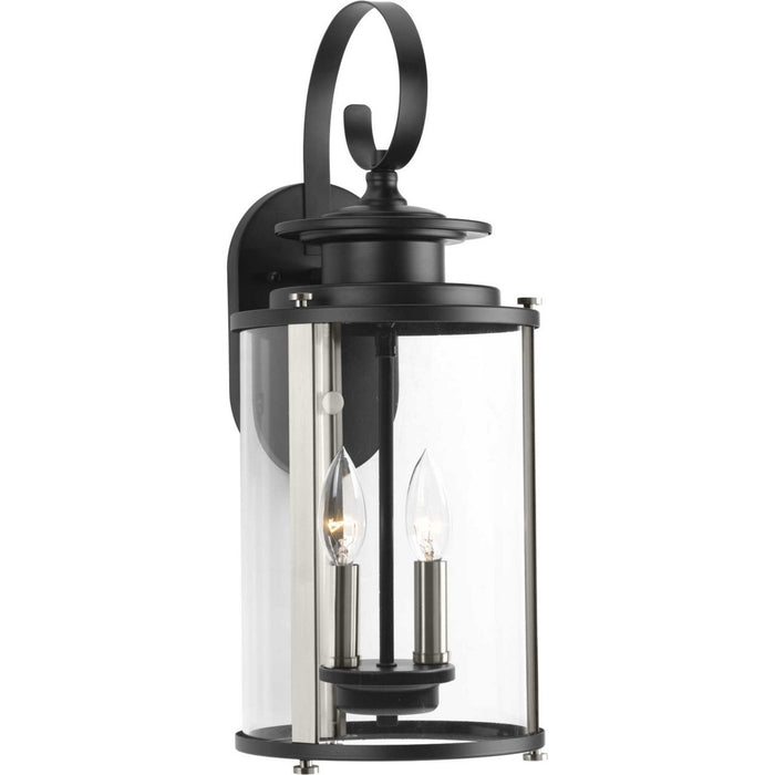 Progress Lighting P560037-031 Two Light Wall Lantern, Black