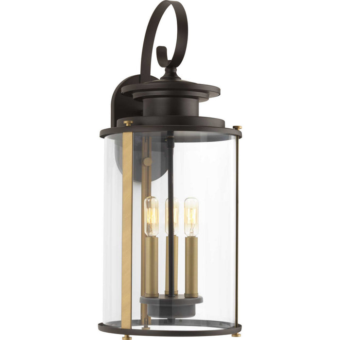 Progress Lighting P560038-020 Three Light Large Wall Lantern, Antique Bronze
