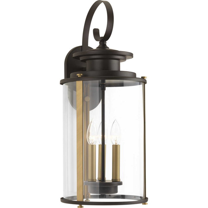Progress Lighting P560038-020 Three Light Large Wall Lantern, Antique Bronze