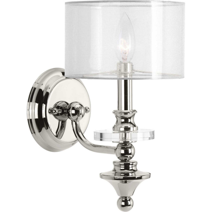 Progress Lighting P710013-104 One Light Wall Sconce, Polished Nickel
