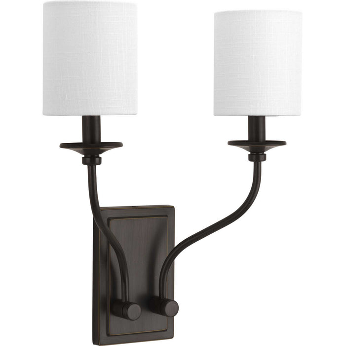 Progress Lighting P710019-020 Two Light Wall Sconce, Antique Bronze