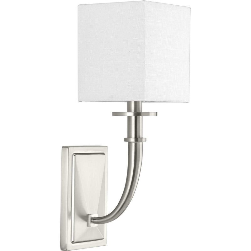 Progress Lighting P710025-009 One Light Wall Sconce, Brushed Nickel