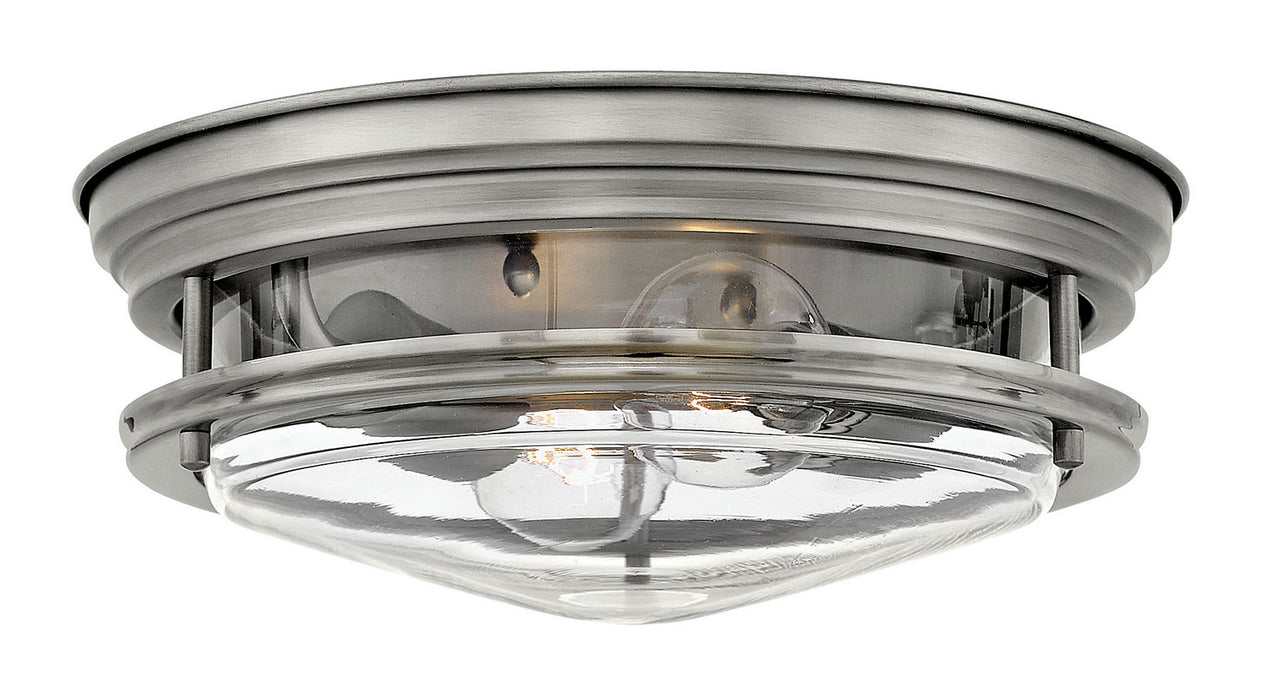 Hinkley 3302AN-CL LED Flush Mount, Antique Nickel