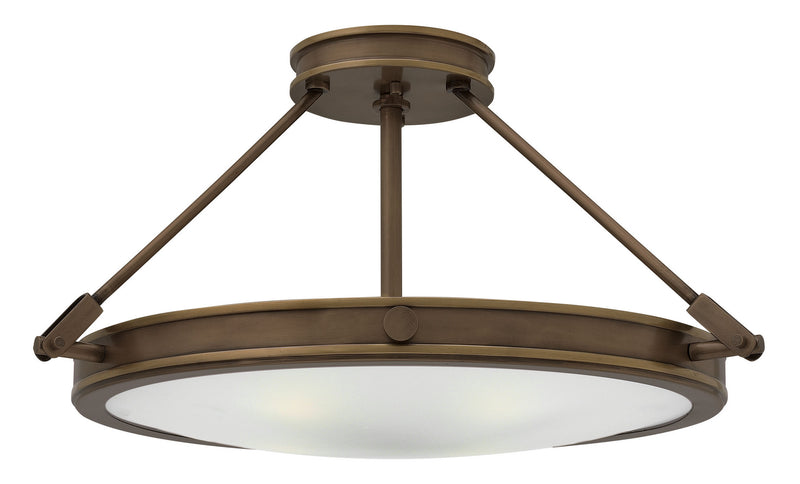 Hinkley 3382LZ LED Semi-Flush Mount, Light Oiled Bronze