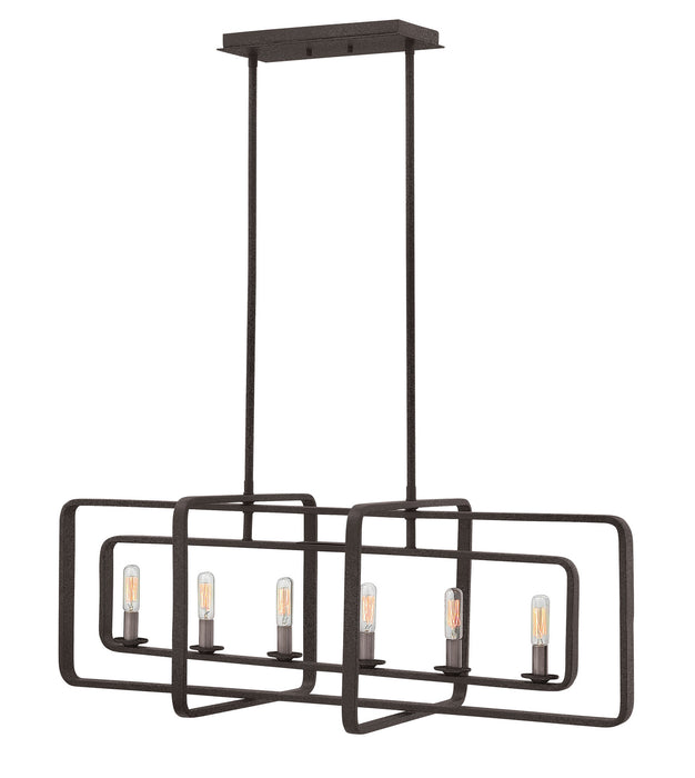 Hinkley 4815DZ LED Linear Chandelier, Aged Zinc