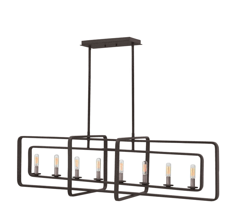 Hinkley 4818DZ LED Linear Chandelier, Aged Zinc