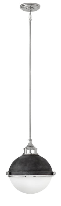 Hinkley 4834DZ-PN LED Pendant, Aged Zinc with Polished Nickel accent