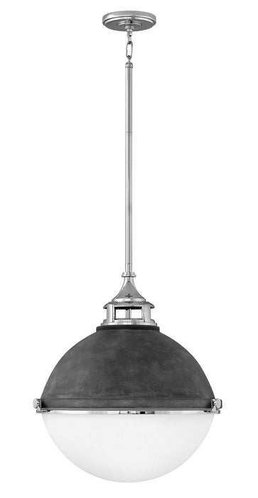 Hinkley 4835DZ-PN LED Pendant, Aged Zinc with Polished Nickel accent