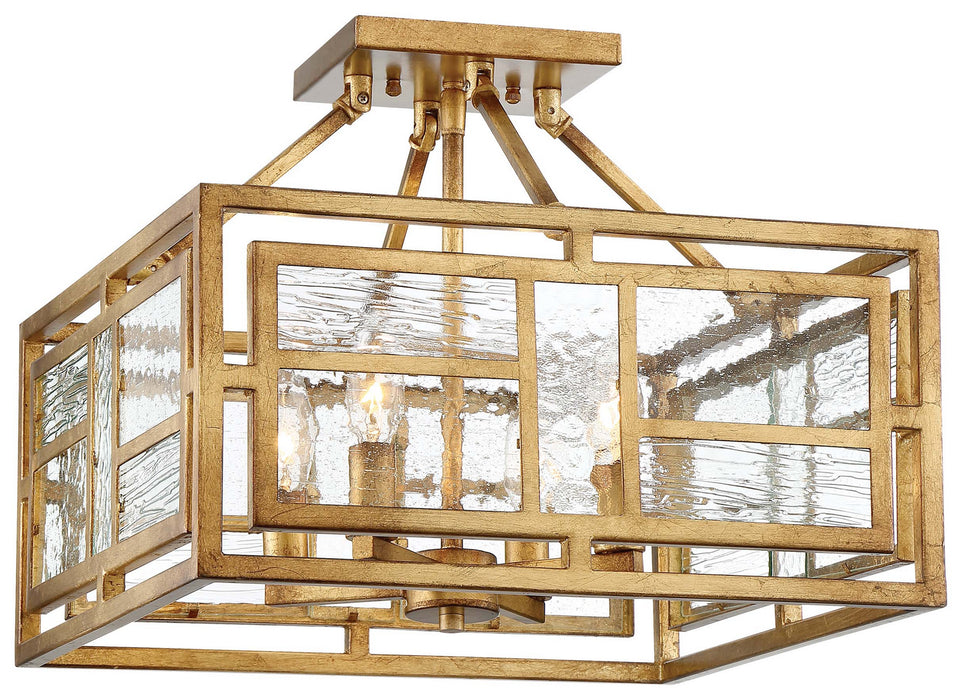 Metropolitan N6475-293 Four Light Semi Flush Mount, Pandora Gold Leaf