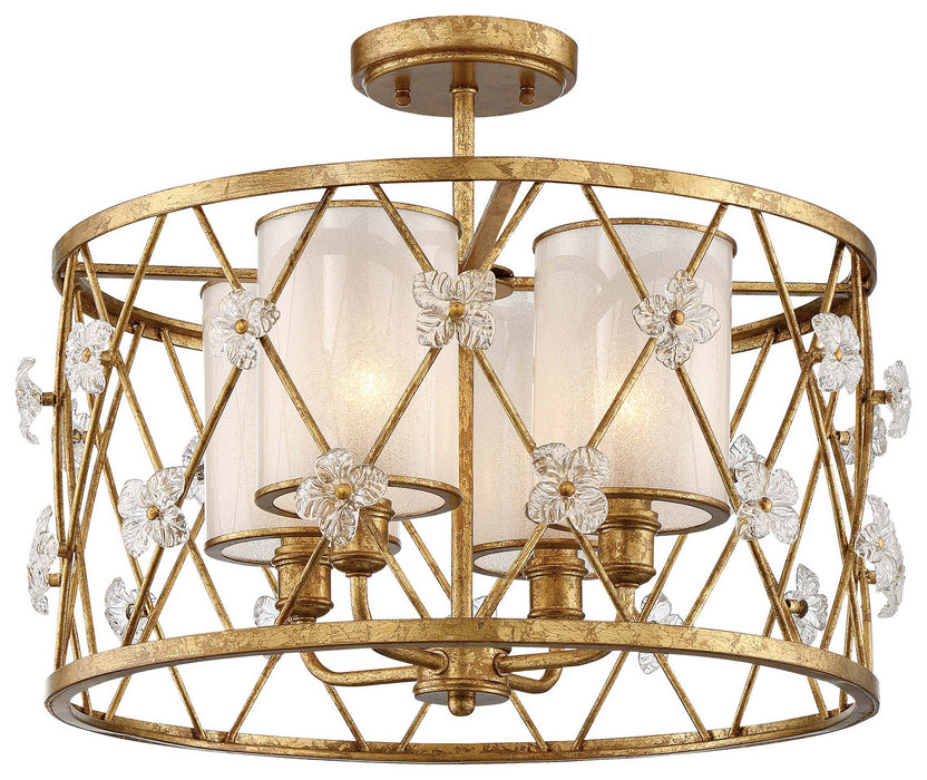 Metropolitan N6565-596 Four Light Semi Flush Mount, Elara Gold
