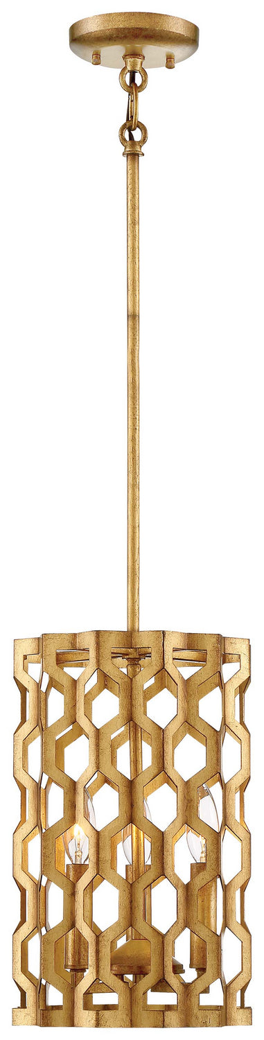 Metropolitan N6770-293 Three Light Mini Pendant, Pandora Gold Leaf