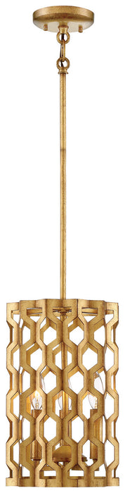 Metropolitan N6770-293 Three Light Mini Pendant, Pandora Gold Leaf