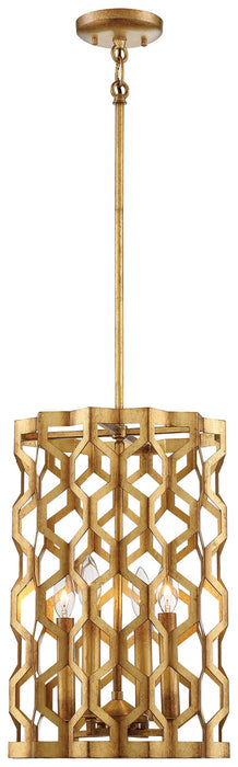 Metropolitan N6771-293 Four Light Pendant, Pandora Gold Leaf