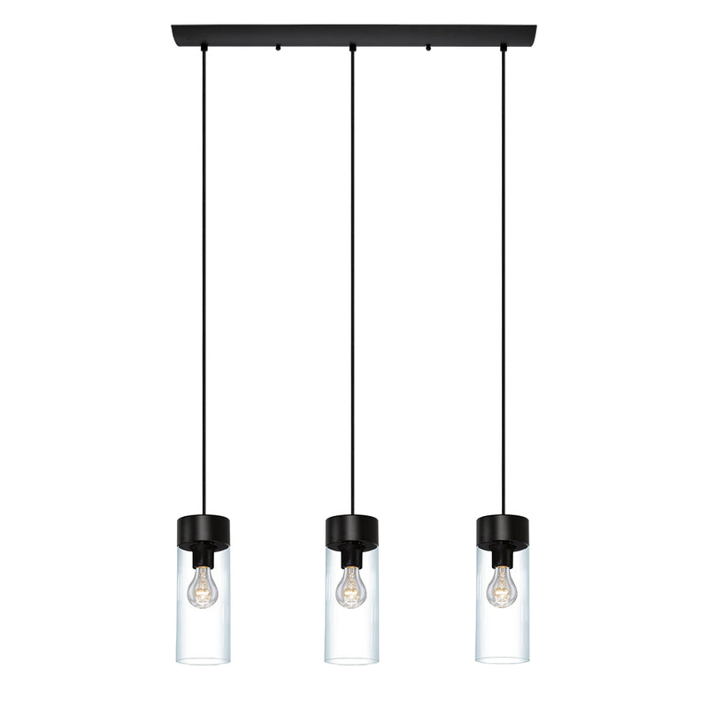 Eglo USA 202128A Three Light Pendant, Matte Black