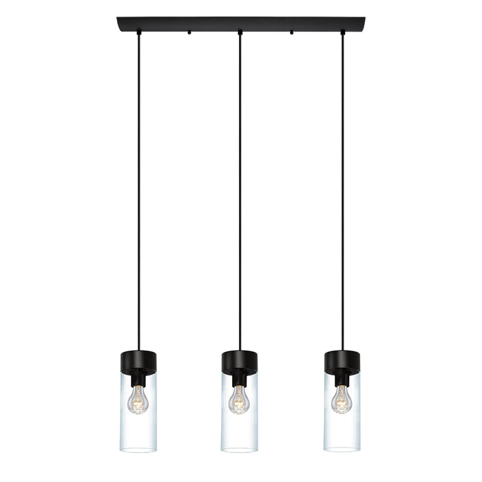 Eglo USA 202128A Three Light Pendant, Matte Black