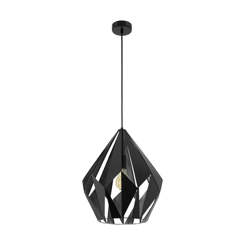 Eglo USA 49879A One Light Pendant, Matte Black/Silver