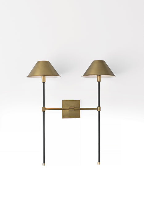 Arteriors 49054 Two Light Wall Sconce, Antique Brass
