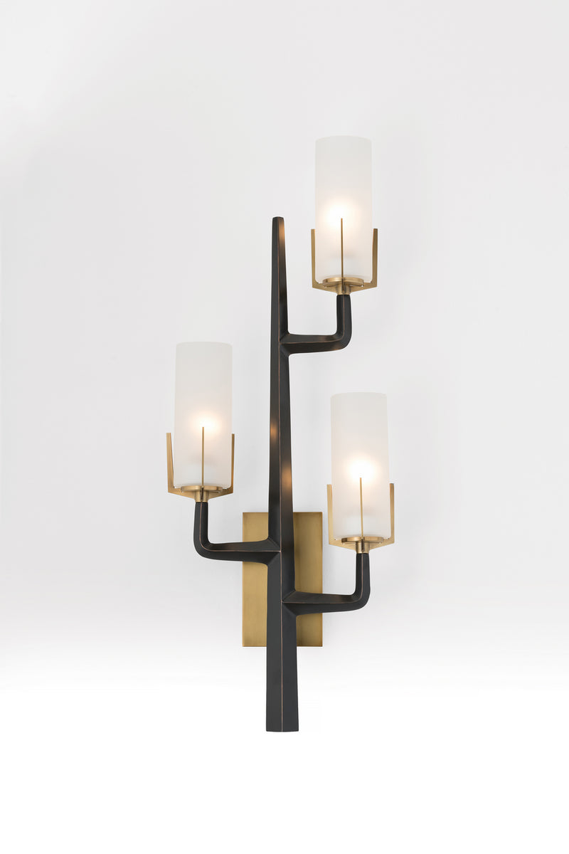 Arteriors 49082 Three Light Wall Sconce, Antique Brass
