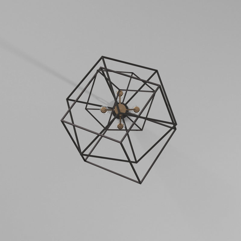 Artcraft AC11114 Four Light Chandelier, Matte Black & Harvest Brass