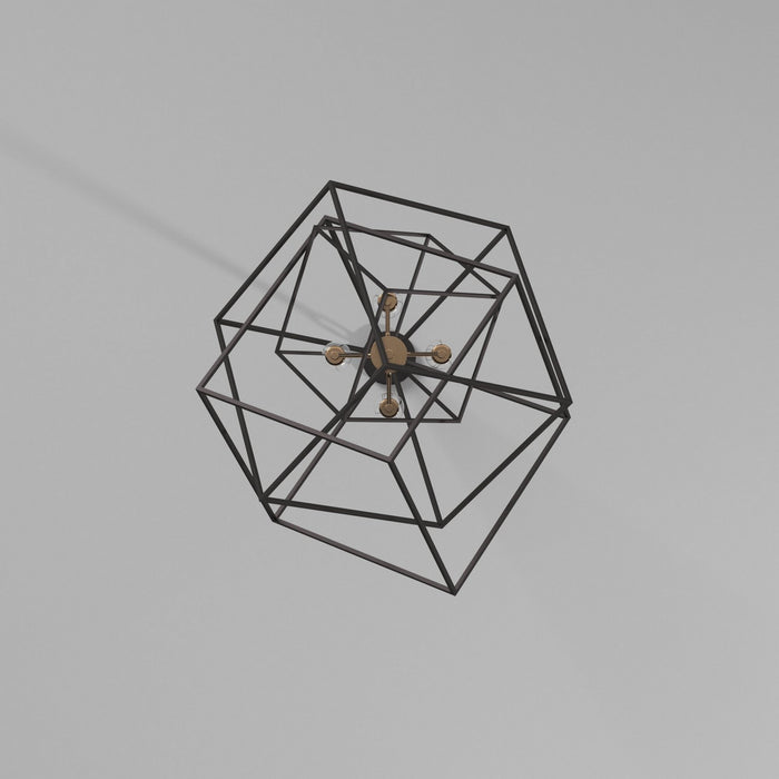 Artcraft AC11114 Four Light Chandelier, Matte Black & Harvest Brass