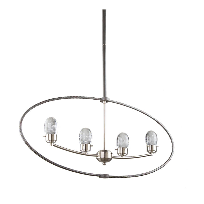 Artcraft AC7454 LED Chandelier, Slate & brushed nickel