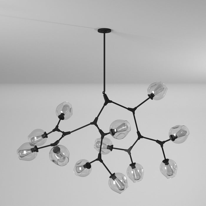 Artcraft JA14022BK 12 Light Chandelier, Black