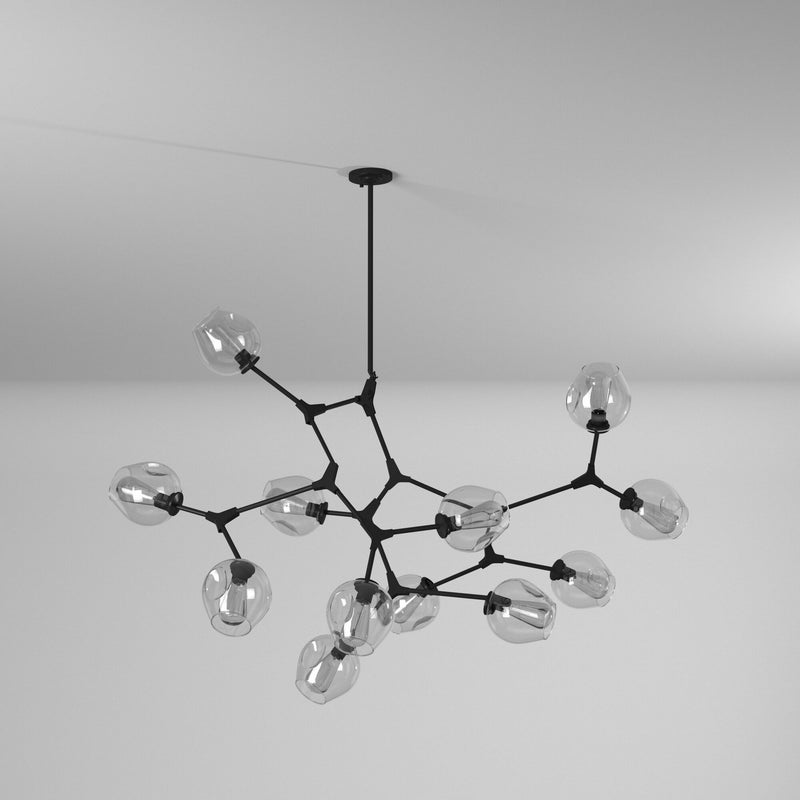 Artcraft JA14022BK 12 Light Chandelier, Black
