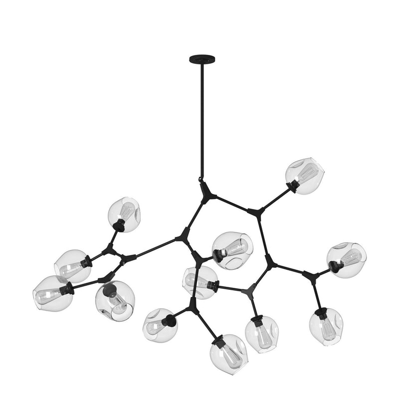Artcraft JA14022BK 12 Light Chandelier, Black