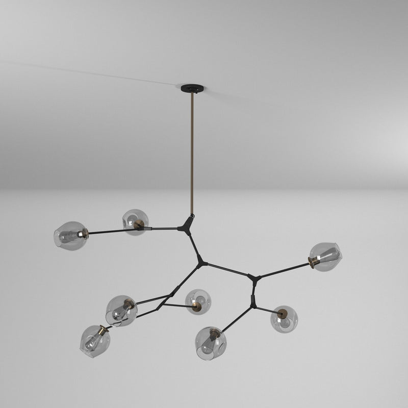 Artcraft JA14028VB Eight Light Chandelier, Vintage Brass