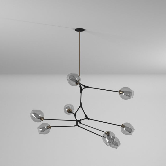 Artcraft JA14028VB Eight Light Chandelier, Vintage Brass