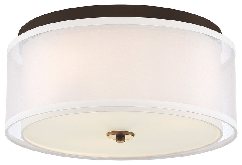 Minka-Lavery 3078-416 Three Light Flush Mount, Painted Bronze W/Natural Brush