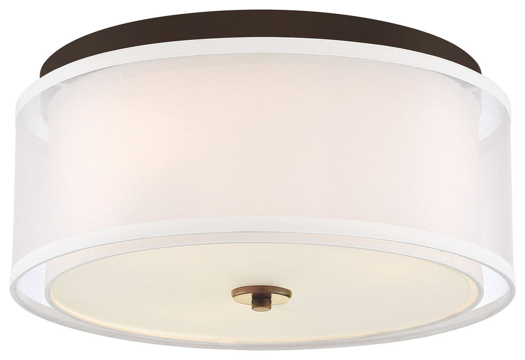 Minka-Lavery 3078-416 Three Light Flush Mount, Painted Bronze W/Natural Brush