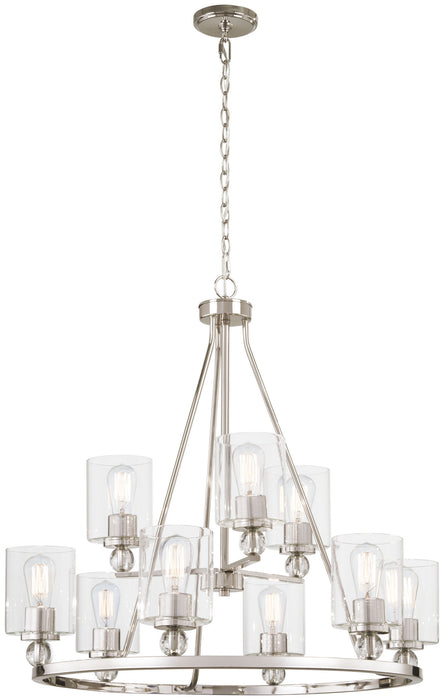 Minka-Lavery 3079-613 Nine Light Chandelier, Polished Nickel