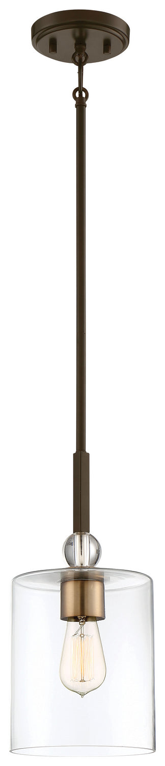 Minka-Lavery 3089-416 One Light Mini Pendant, Painted Bronze W/Natural Brush