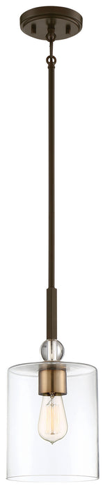 Minka-Lavery 3089-416 One Light Mini Pendant, Painted Bronze W/Natural Brush